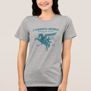 1st Airborne Division British Army - Vintage Blue Tri-Blend Shirt