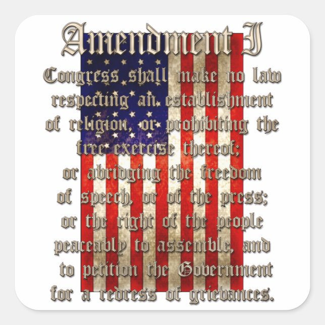 1st Amendment Square Sticker (Front)