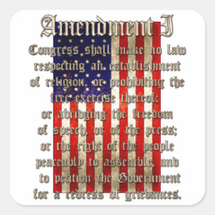 1st Amendment Square Sticker