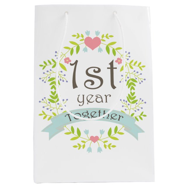1st Anniversary Celebration Party Gift Medium Gift Bag (Front)