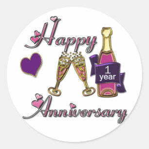 1st. Anniversary Classic Round Sticker