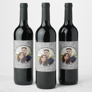 1st Anniversary Custom Photo Wine Label