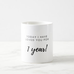 1st Anniversary Gift for Boyfriend Girlfriend Coffee Mug