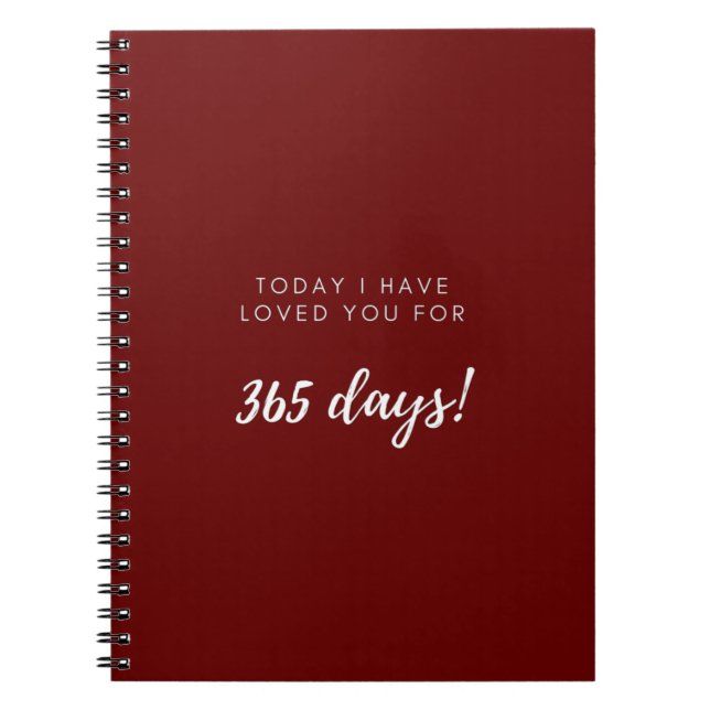 1st Anniversary Gift for Boyfriend Girlfriend Notebook (Front)