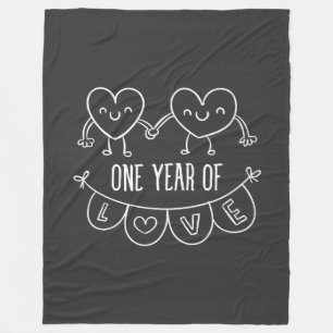 1st Anniversary Gift for Her Chalk Fleece Blanket