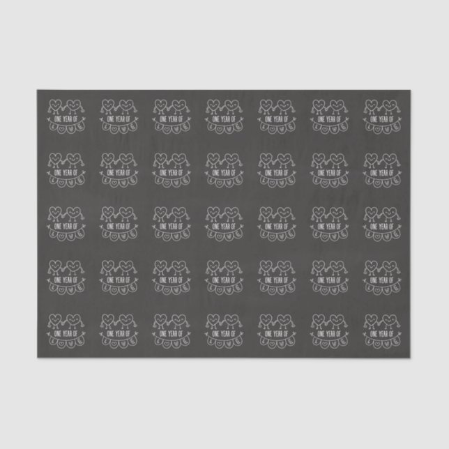 1st Anniversary Gift for Her Chalk Tissue Paper (Front)