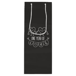 1st Anniversary Gift for Her Chalk Wine Gift Bag