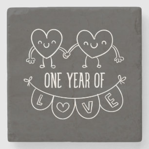 1st Anniversary Gift for Her Marble Stone Coaster