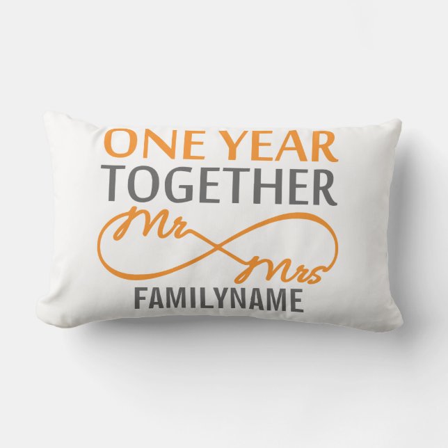 1st Anniversary Mr. & Mrs Infinity Personalised Lumbar Cushion (Front)