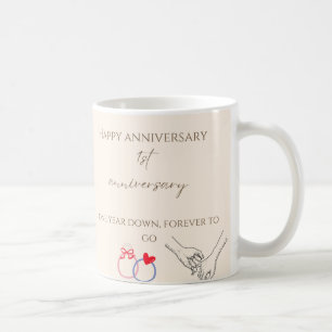 1st Anniversary Mug – One Year Down, Forever to Go