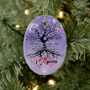 1st Anniversary Ornament Unique gift idea