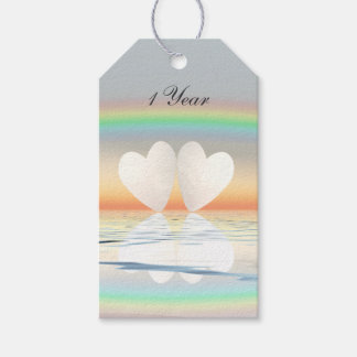 1st Anniversary Paper Hearts Gift Tags