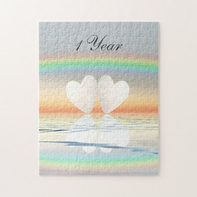 1st Anniversary Paper Hearts Jigsaw Puzzle (Vertical)