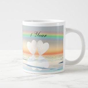1st Anniversary Paper Hearts Large Coffee Mug