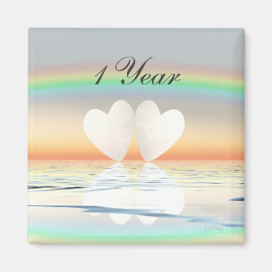 1st Anniversary Paper Hearts Magnet