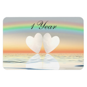 1st Anniversary Paper Hearts Magnet