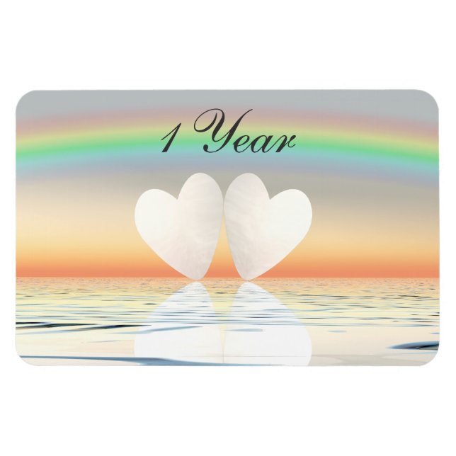 1st Anniversary Paper Hearts Magnet (Horizontal)