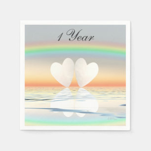 1st Anniversary Paper Hearts Napkin