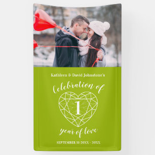 1st anniversary peridot heart personalised photo banner