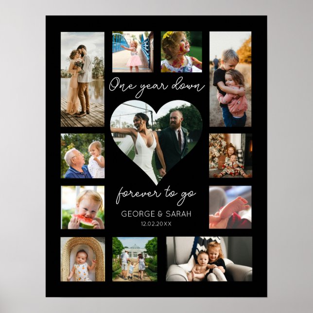 1st anniversary photo 1 year down forever to go poster (Front)