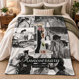 1st Anniversary Photo Collage Blanket
