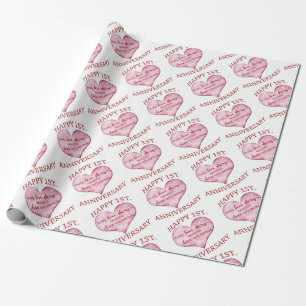 1st. Anniversary Wrapping Paper