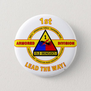 1ST ARMORED DIVISION "OLD IRONSIDES" 6 CM ROUND BADGE