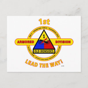 1ST ARMORED DIVISION "OLD IRONSIDES" POSTCARD