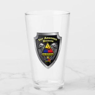 1st Armored Division “Old Ironsides” Winged Shield Glass