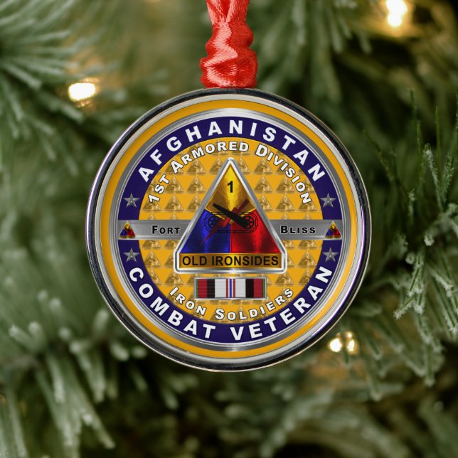 1st Armoured Division Afghanistan Veteran Metal Ornament (Tree)