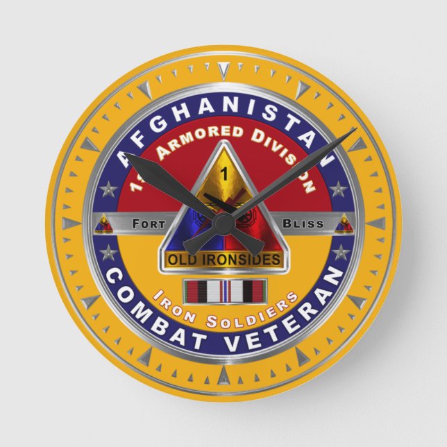 1st Armoured Division Afghanistan Veteran Round Clock (Front)
