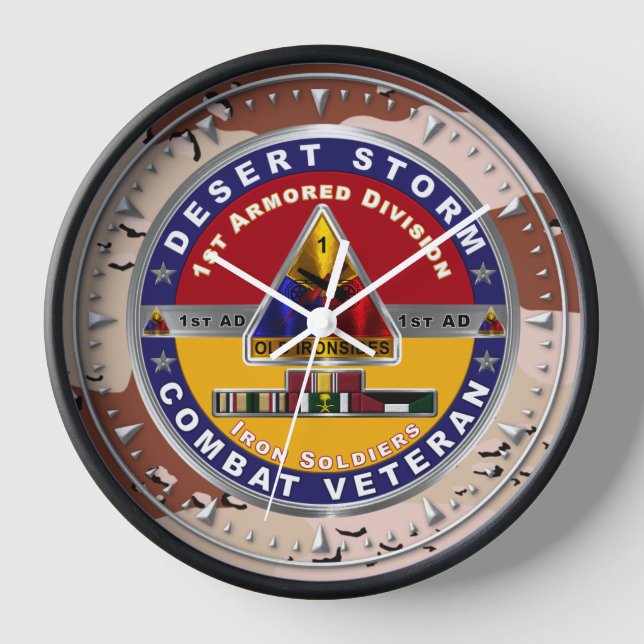 1st Armoured Division Desert Storm Veteran  Clock (Front)