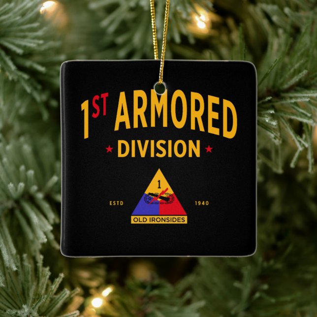 1st Armoured Division "Old Ironsides" Ceramic Ornament (Tree)