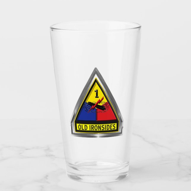 1st Armoured Division “Old Ironsides” Framed Patch Glass (Front)