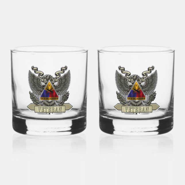 1st Armoured Division Veteran Whiskey Glass (Front)