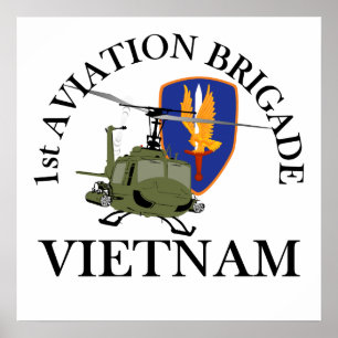1st Avn Bde Vietnam Vet Huey Poster