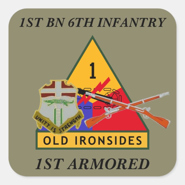 1ST BATTALION 6TH INFANTRY 1ST ARMORED STICKERS (Front)