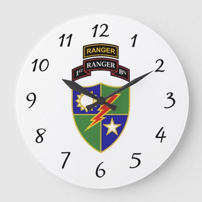 1st Battalion - 75th Ranger w/Tab - Wall Clock (Front)