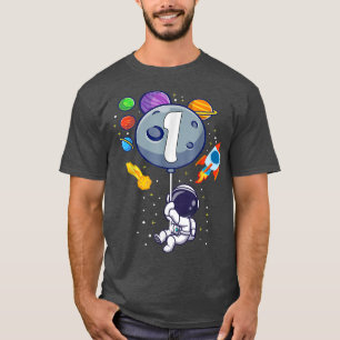 1st Bday Space Astronaut For Kids 1 Years Old Part T-Shirt