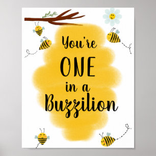 1st Bee Day    Bumble Bee Birthday Party Sign