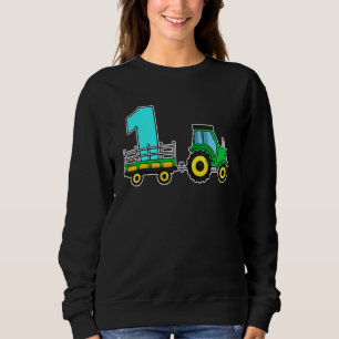 1st Birthday 1 One Girls And Boys Tractor Farmer F Sweatshirt