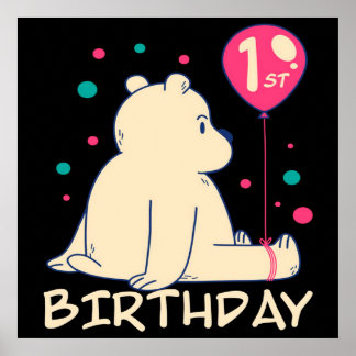 1st Birthday | 1 Year Baby | Baby Gift Poster