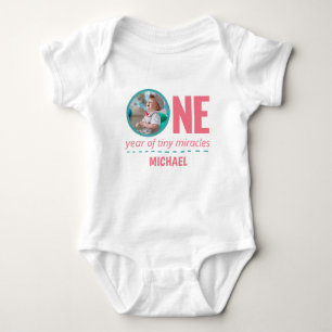 1ST BIRTHDAY BABY CLOTHES CUSTOM PHOTO & TEXT BABY BODYSUIT