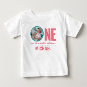 1ST BIRTHDAY BABY CLOTHES CUSTOM PHOTO & TEXT T-Shirt