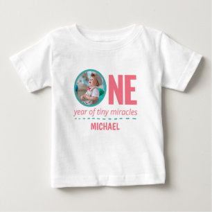 1ST BIRTHDAY BABY CLOTHES CUSTOM PHOTO & TEXT T-Shirt