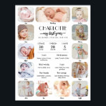 1st Birthday Baby Milestone Custom Picture Collage Poster<br><div class="desc">Celebrate a very special milestone with this Gender-Neutral 1st Birthday Party Poster featuring a 12-photo collage design that highlights each month of your child’s first year. You can easily customise the design by adding 12 photos - one for each month from newborn to one year old, creating a meaningful and...</div>