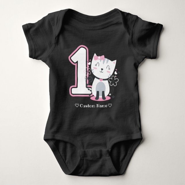 1st birthday | Baby's First Birthday Baby Bodysuit (Front)