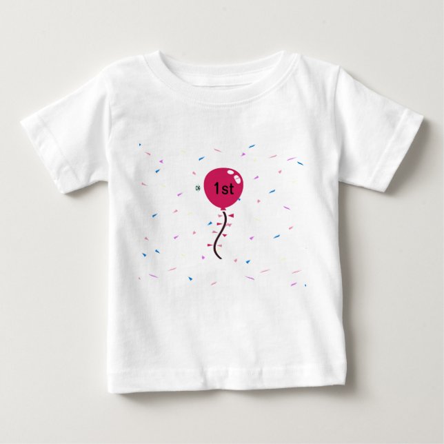 1st birthday balloon baby T-Shirt (Front)