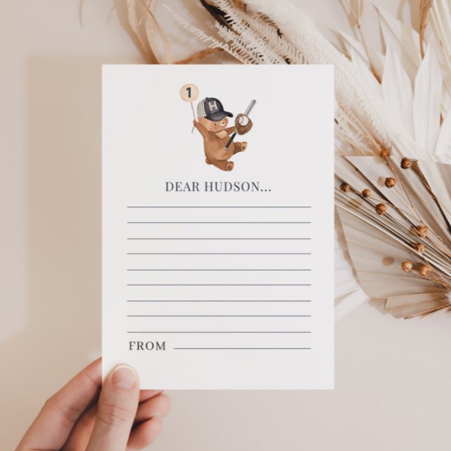 1st Birthday Baseball Bear - Time Capsule Card (1st Birthday Baseball Bear - Time Capsule Card)