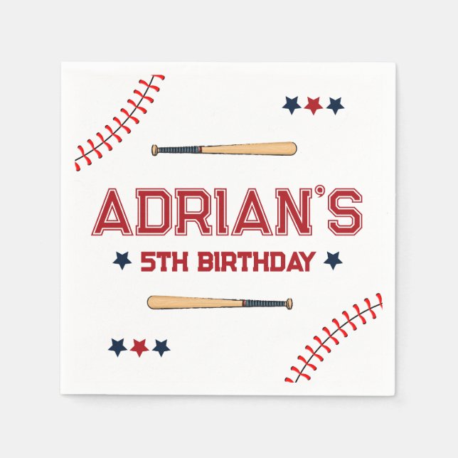 1st Birthday Baseball  Napkin (Front)